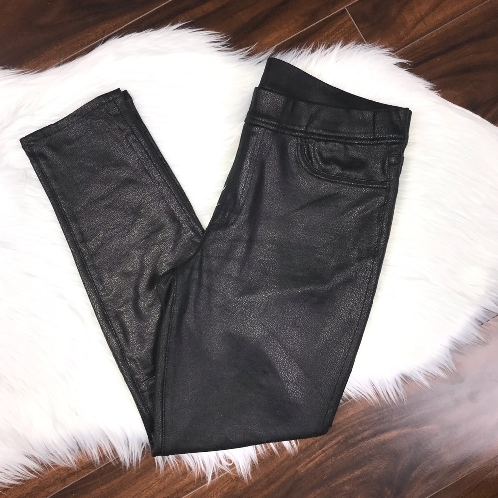 Jen 7 For All Mankind Black Coated Pullup Leggings